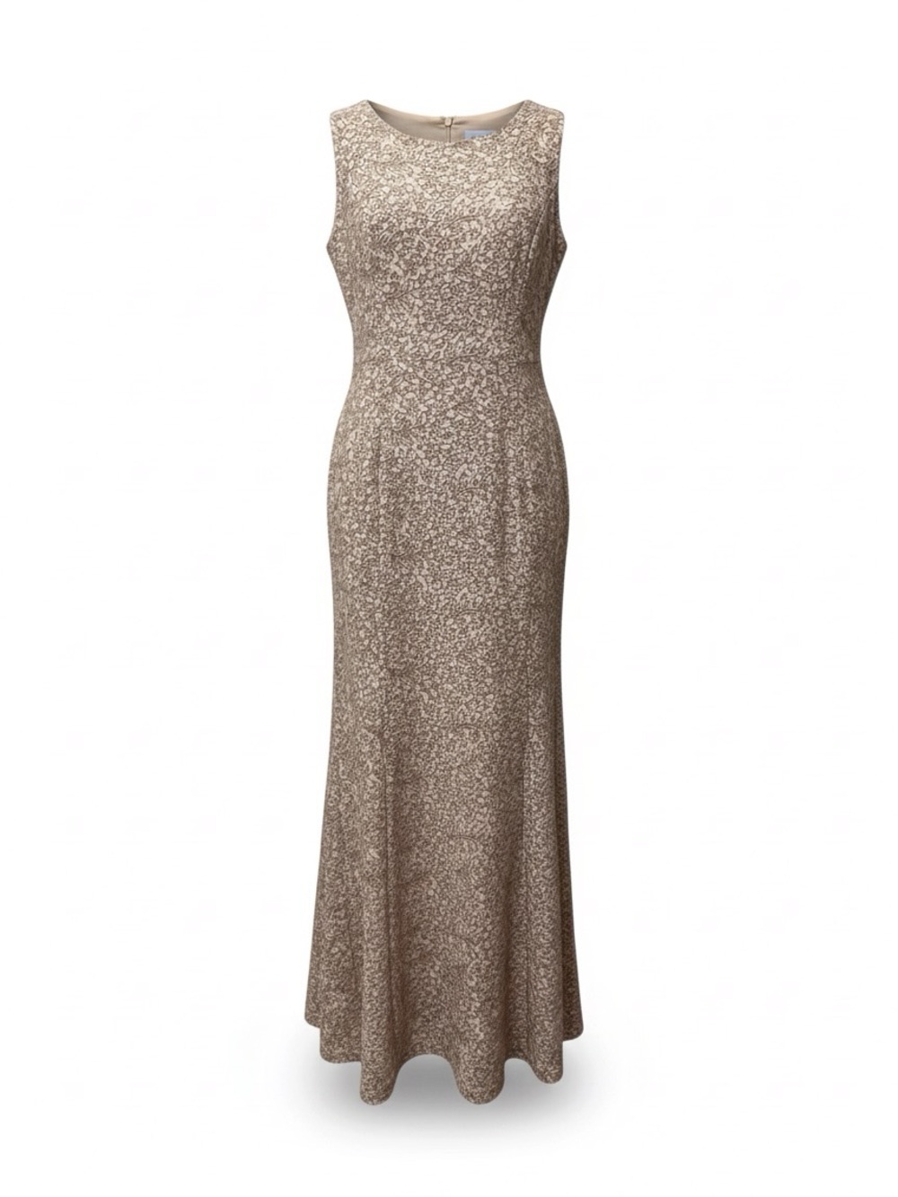 Alex Evenings Sleeveless Metallic Lace Maxi Gown - Champagne